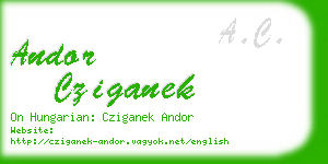 andor cziganek business card